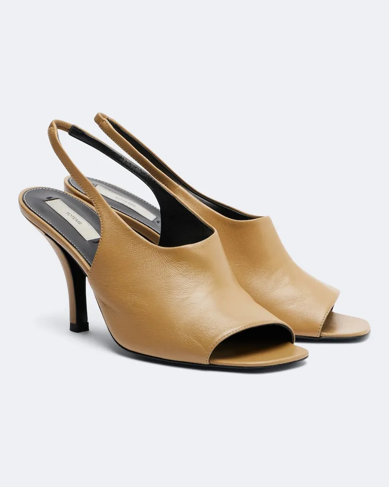 Totême Slingback-Sandalen Contour aus Leder Beige