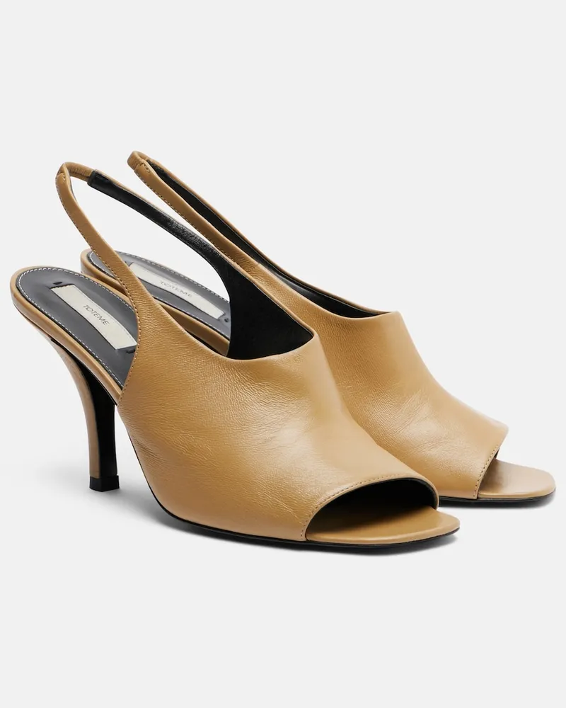 Totême Slingback-Sandalen aus Leder Beige