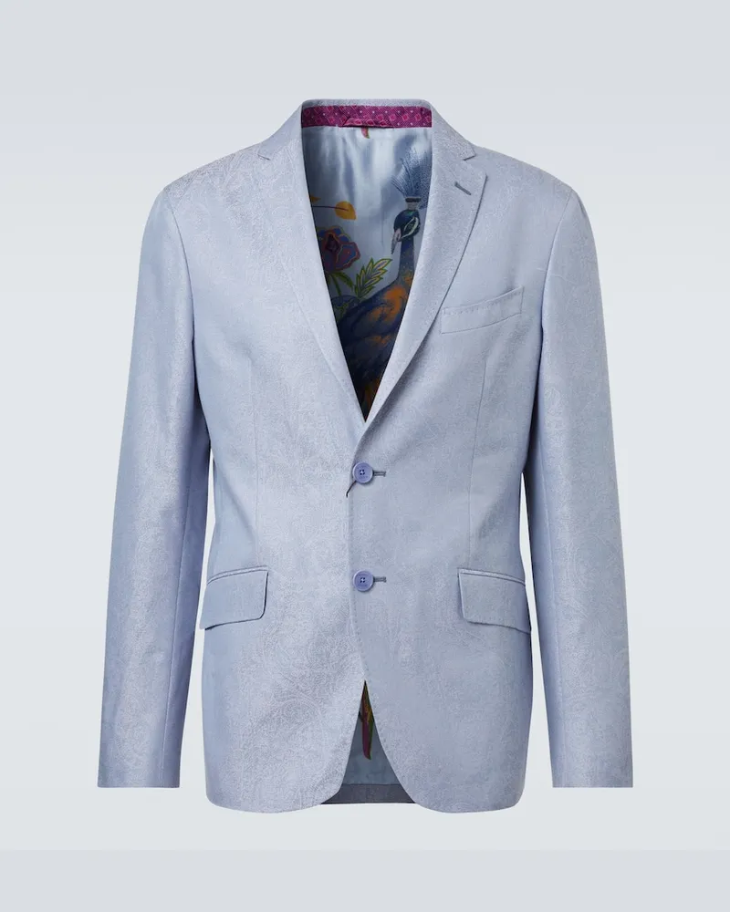 Etro Blazer aus Baumwoll-Jacquard Blau