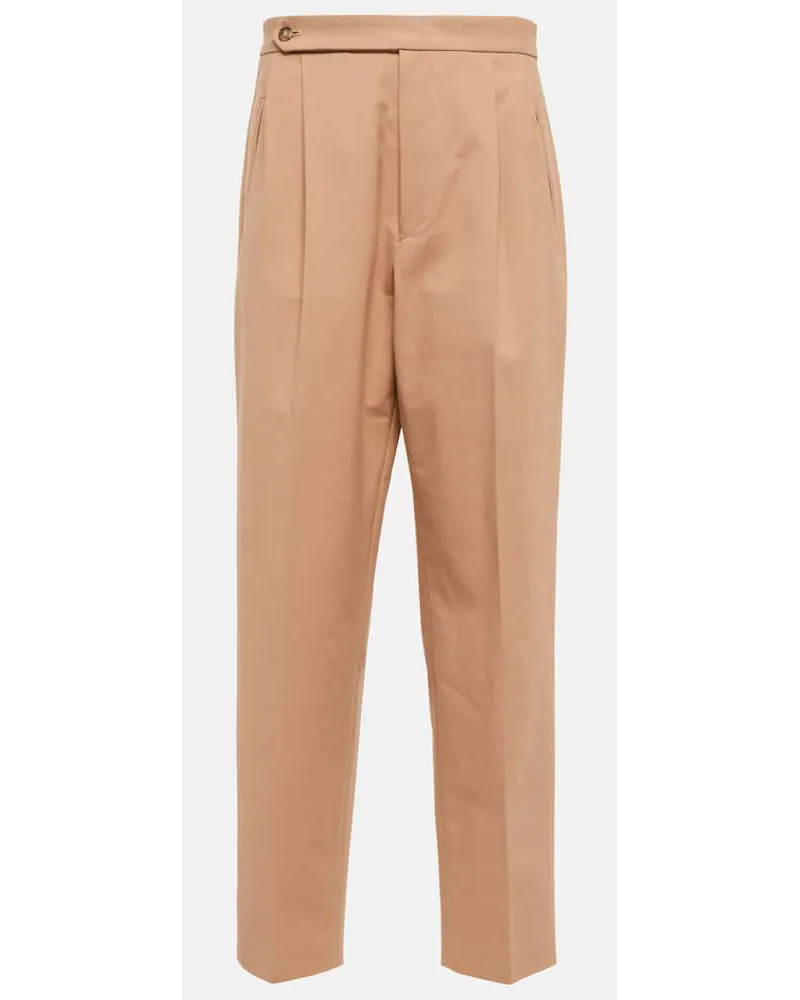 TOD'S High-Rise-Hose aus einem Baumwollgemisch Beige