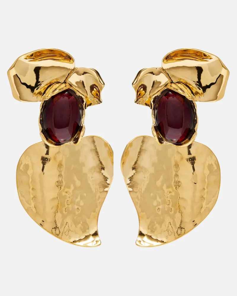 Saint Laurent Verzierte Clip-Ohrringe Gold