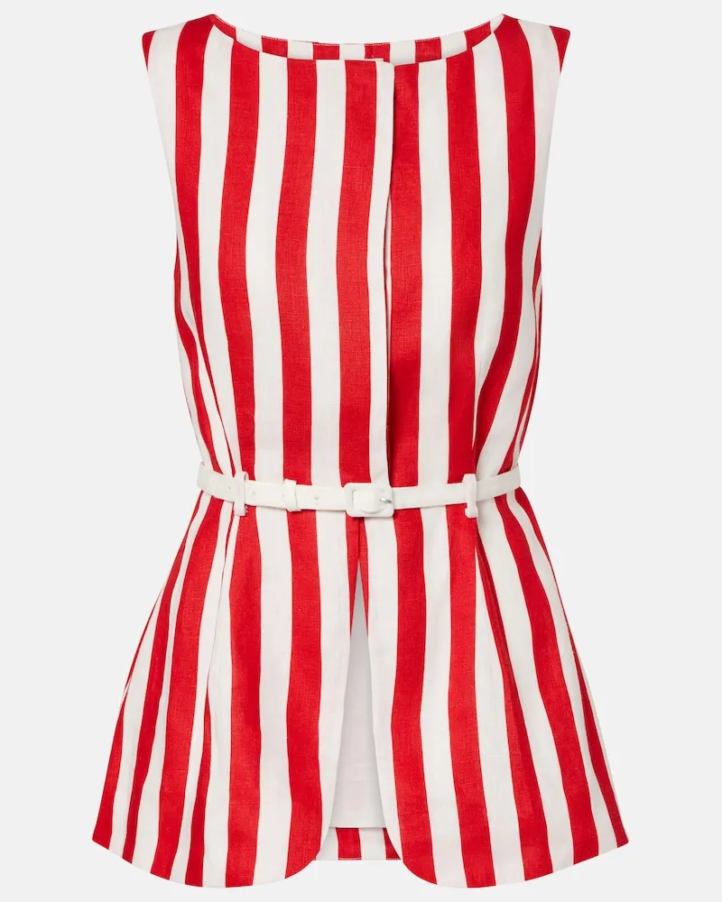 Posse Weste Pamela aus Leinen Rot