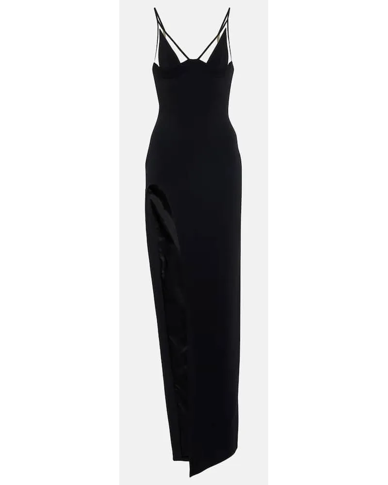 David Koma Robe aus Mesh-Bahnen Schwarz