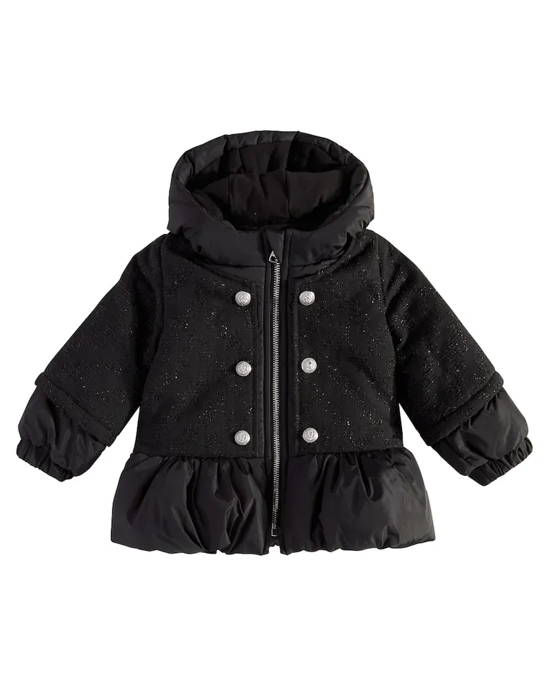 Balmain Baby Wattierte Jacke Schwarz