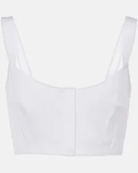 Alaïa Alaia Cropped-Top aus Baumwolle Weiss