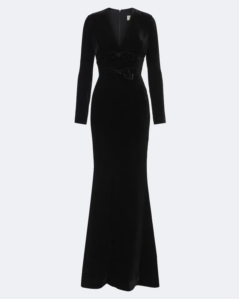 Elie Saab Robe aus Samt Schwarz