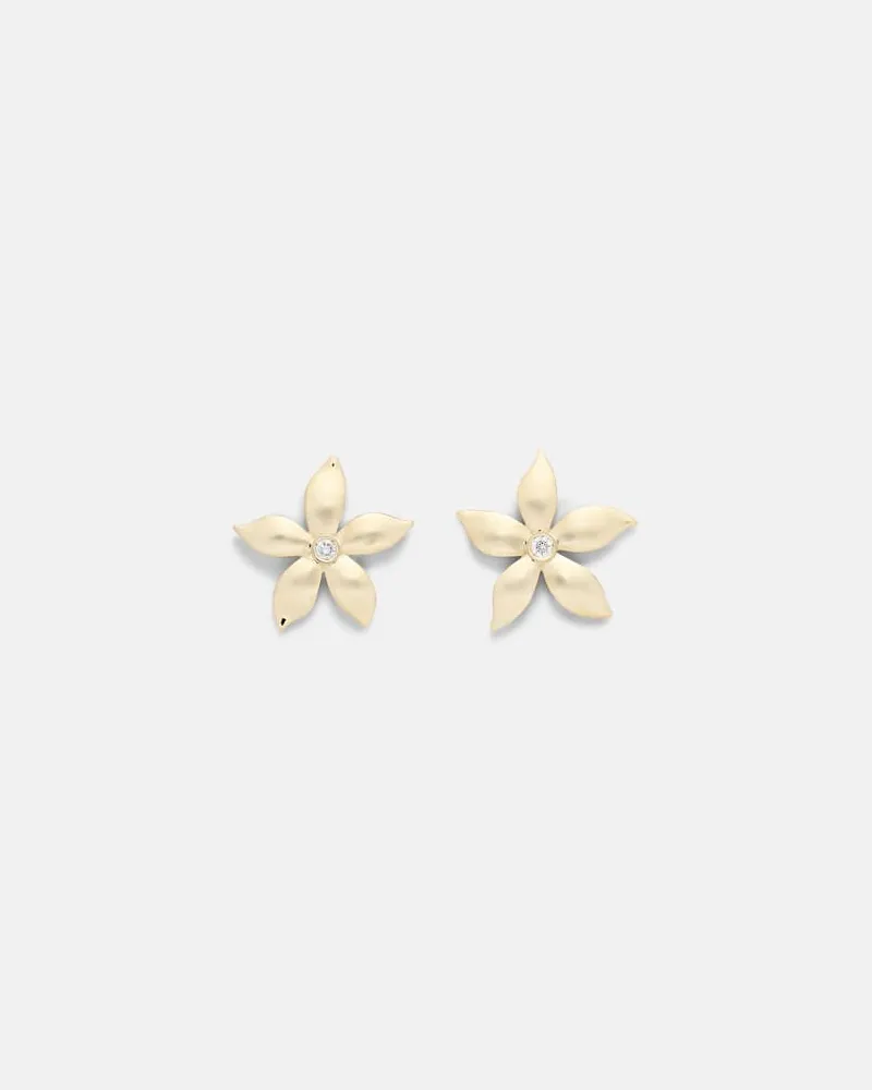 Ileana Makri Ohrringe Golden Blossom aus 18kt Gelbgold mit Diamanten Gold