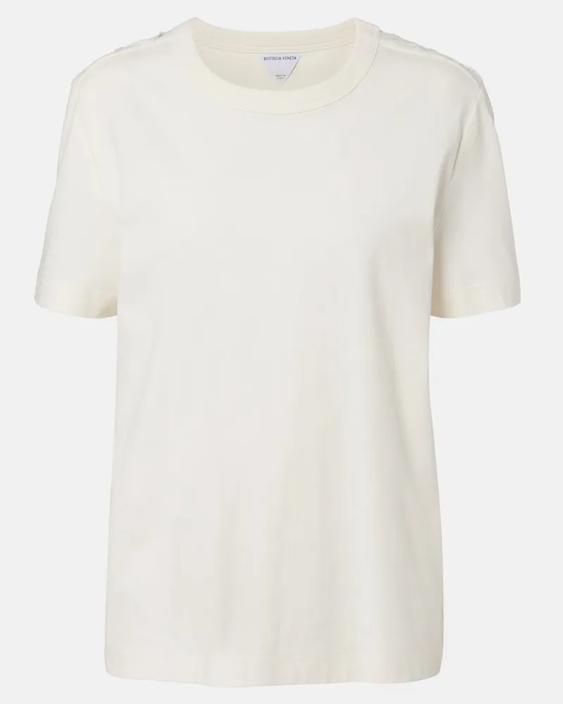 Bottega Veneta T-Shirt Intrecciato aus Baumwoll-Jersey Weiß