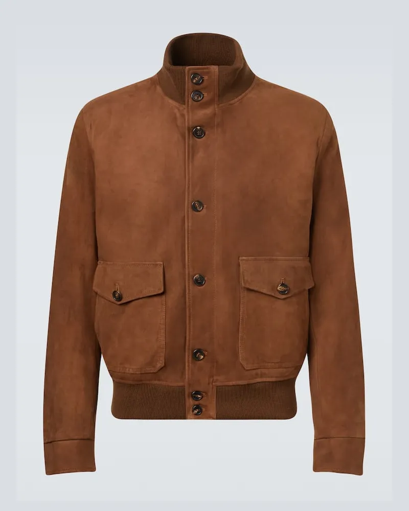 Slowear Bomberjacke aus Veloursleder Braun