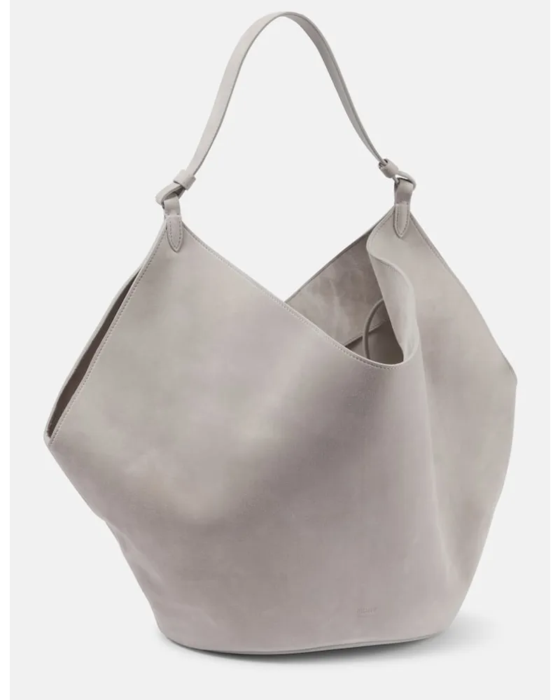 KHAITE Tote Lotus Medium aus Veloursleder Grau