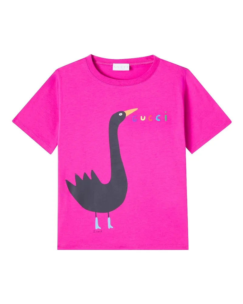 Gucci X Euan Roberts T-Shirt aus Baumwoll-Jersey Pink