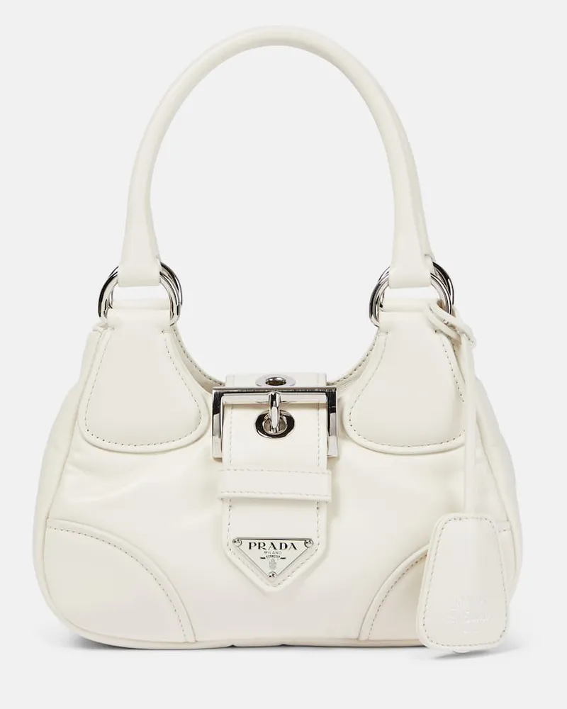 Prada Schultertasche Moon Small aus Leder Weiß