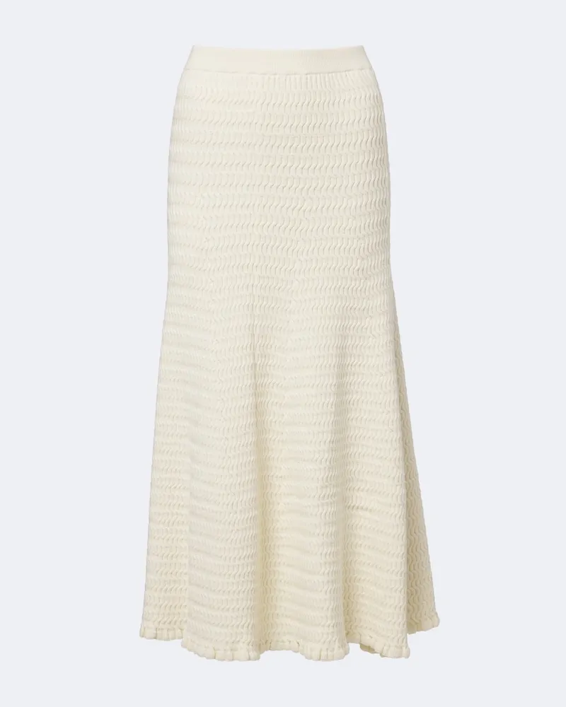 Proenza Schouler White Label Midirock Magnolia aus Strick Weiß