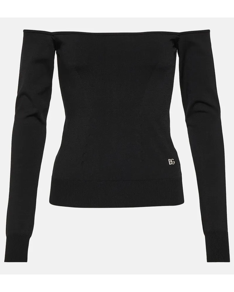 Dolce & Gabbana Off-Shoulder-Top Schwarz