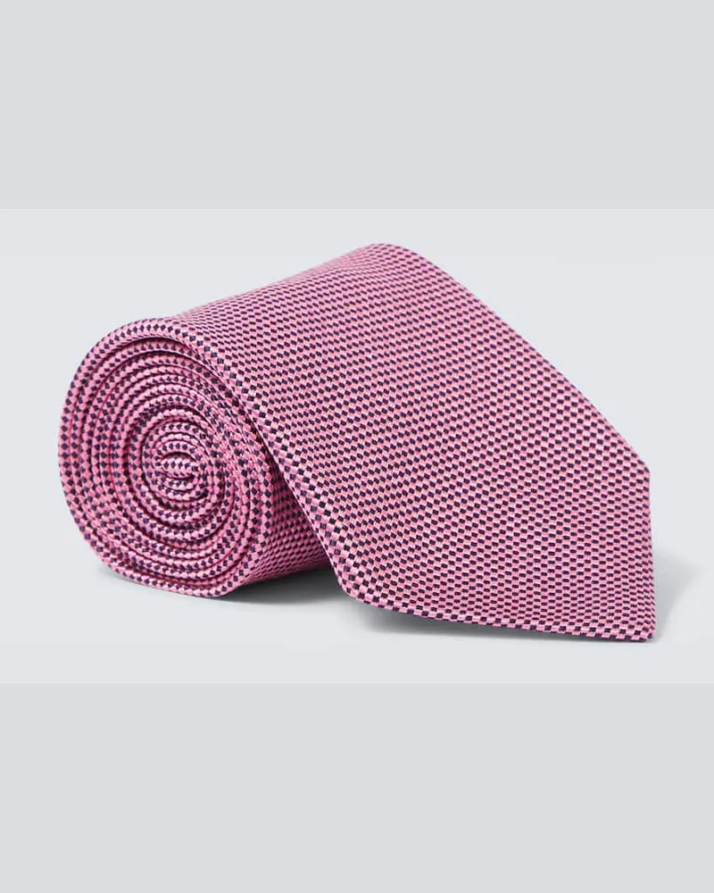 Charvet Krawatte aus Seiden-Jacquard Rosa
