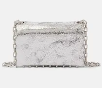 Schultertasche Spiked aus Metallic-Leder