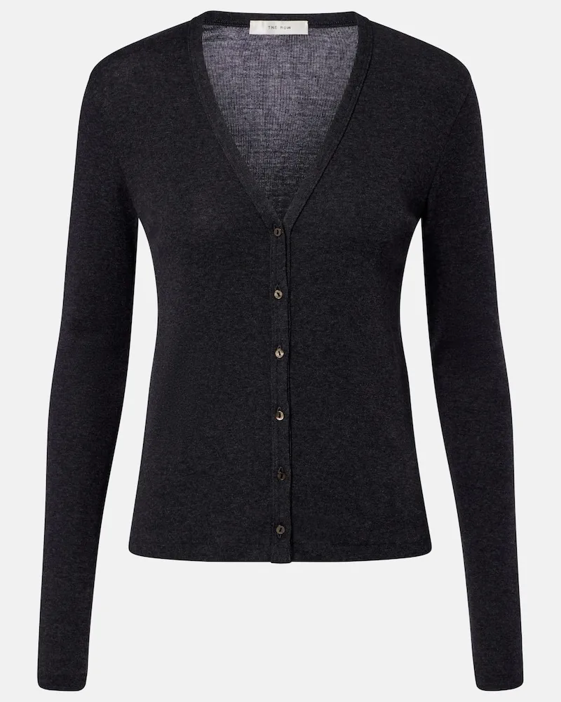 The Row Cardigan Cresp aus Baumwolle Grau