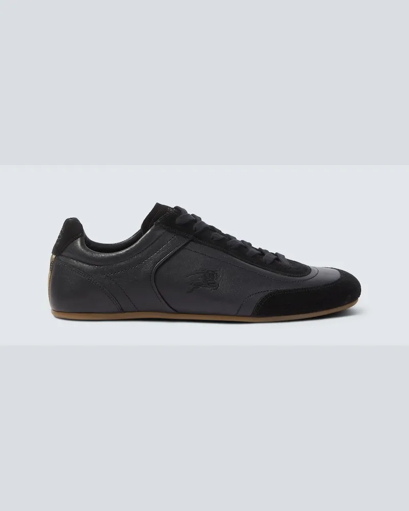 Burberry Sneakers Knight Runner aus Leder Schwarz