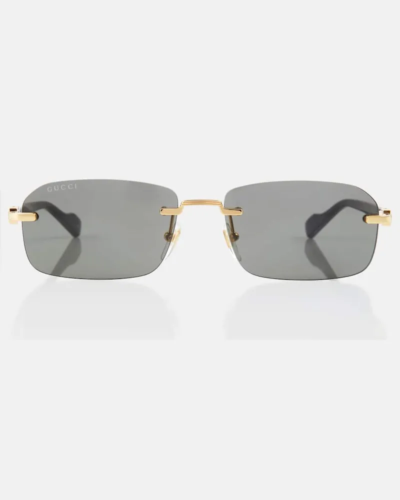 Gucci Eckige Sonnenbrille Schwarz