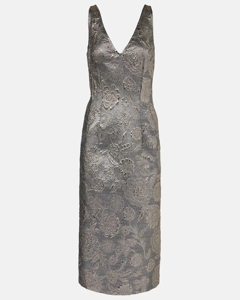 Totême Cocktailkleid aus Brokat Silber