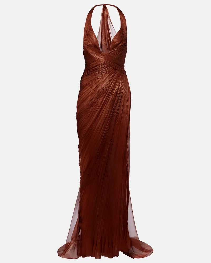 Maria Lucia Hohan Robe Milagros aus Seidenmusselin Braun