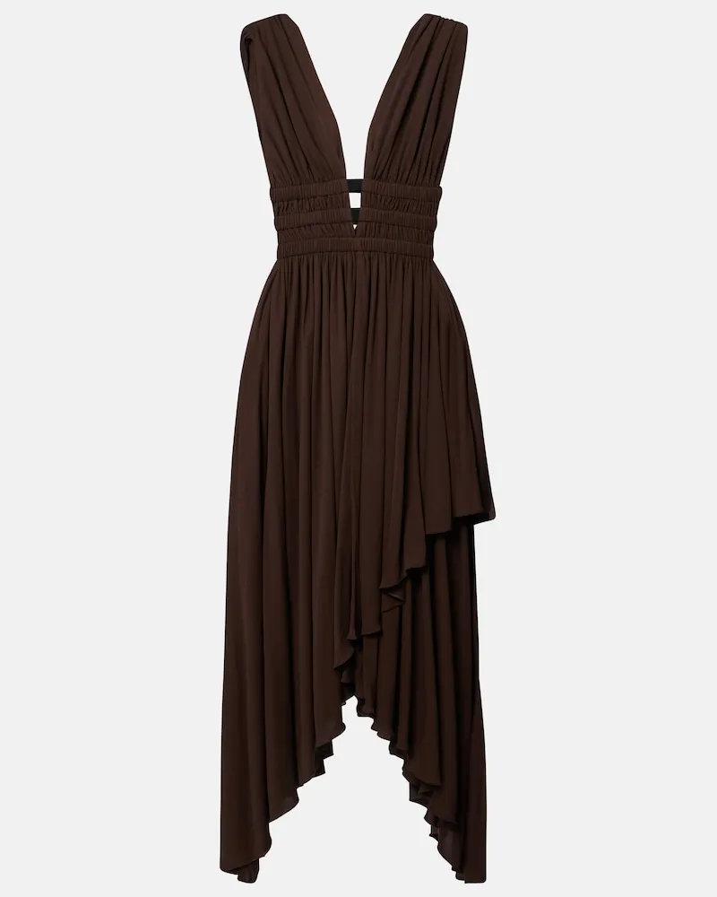Alaïa Alaïa Midikleid Deesse aus Jersey Braun