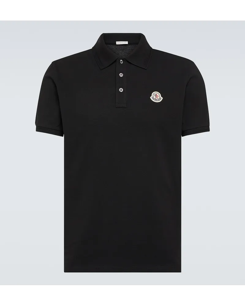 Moncler Polohemd aus Baumwoll-Pique Schwarz