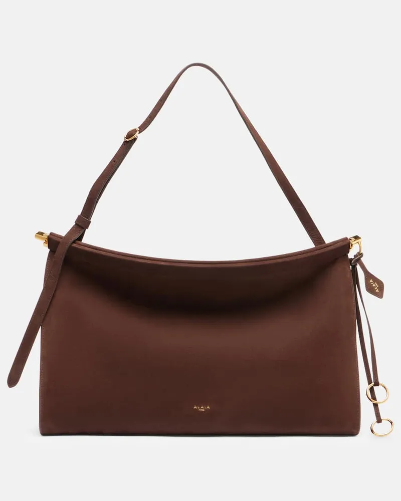 Alaïa Alaïa Schultertasche Le Click Large aus Leder Braun