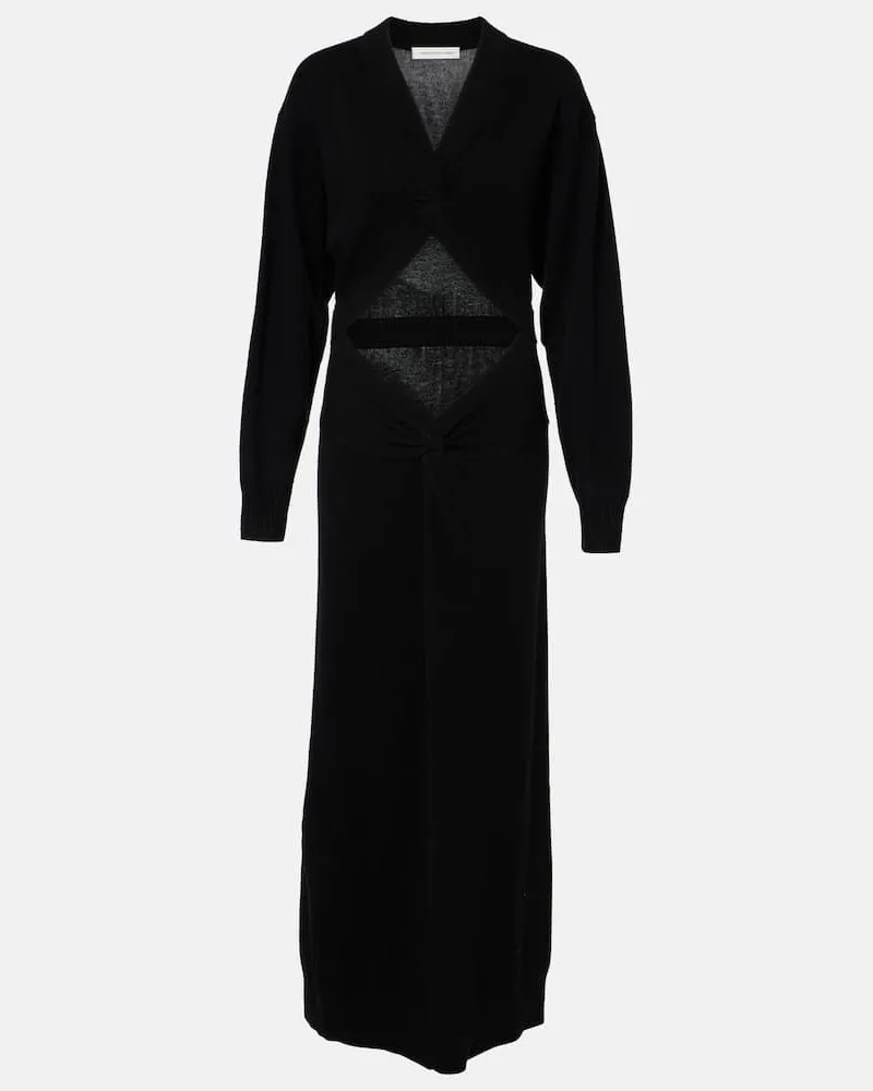 Christopher Esber Maxikleid aus Wolle und Kaschmir Schwarz