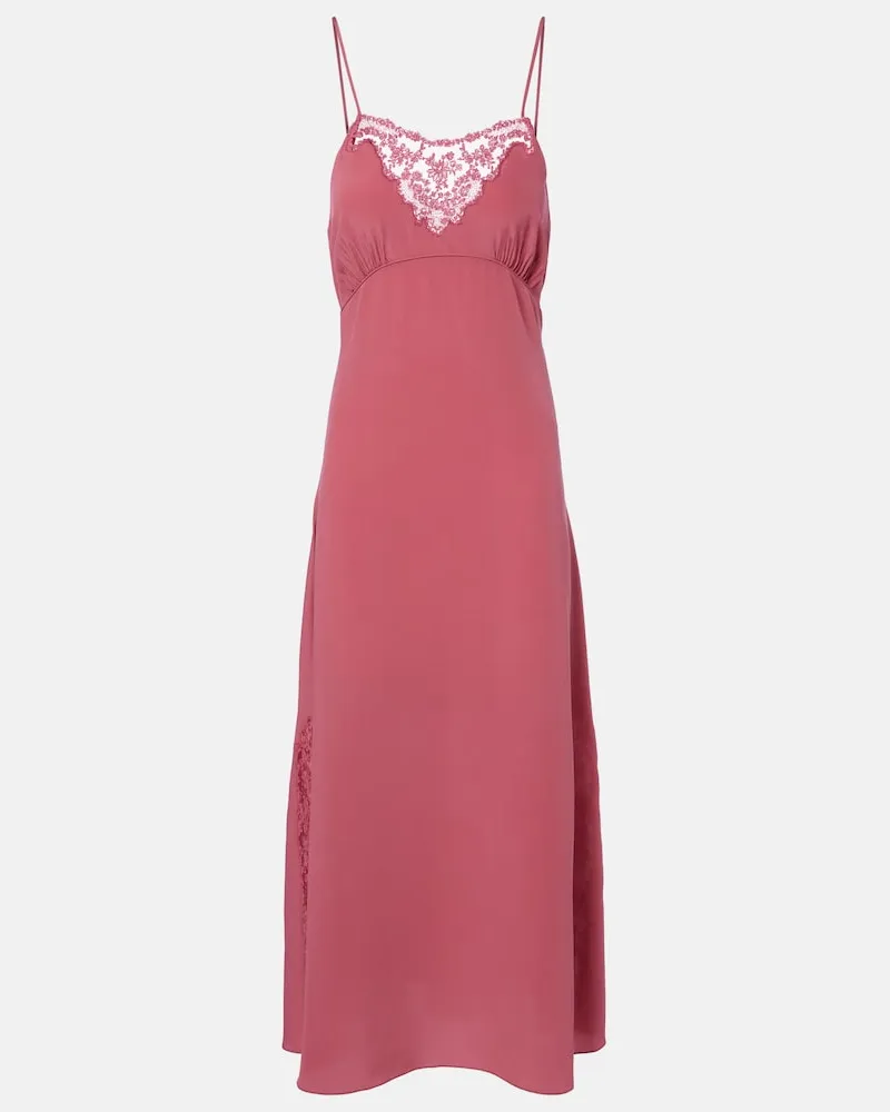 Chloé Chloé Slipdress aus Seide mit Spitze Rosa