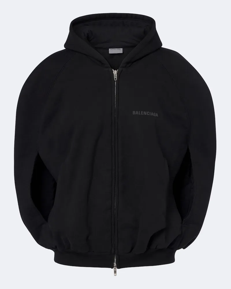 Balenciaga Hoodie aus Baumwolle Schwarz