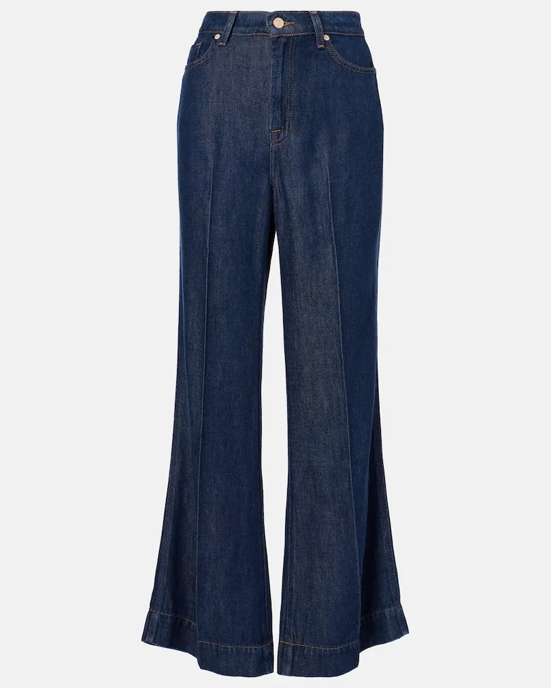 7 for all mankind High-Rise Flared Jeans Blau