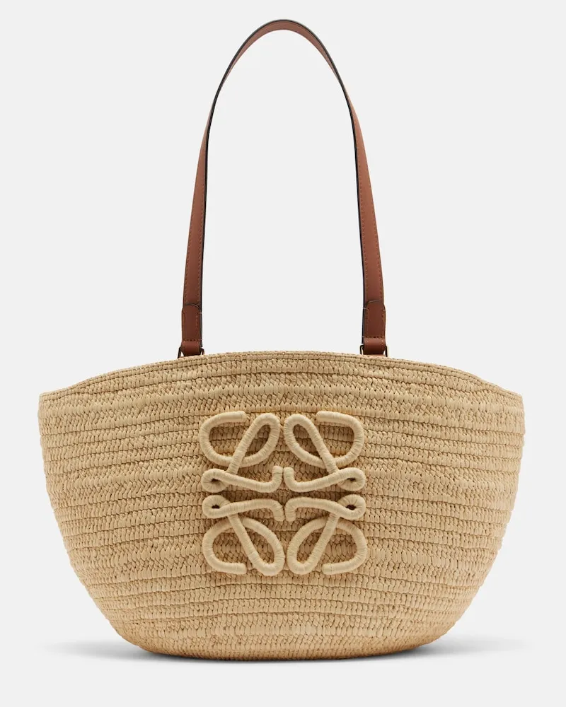 Loewe Paula's Ibiza Tote Bag Eclipse Medium aus Raffiabast Beige