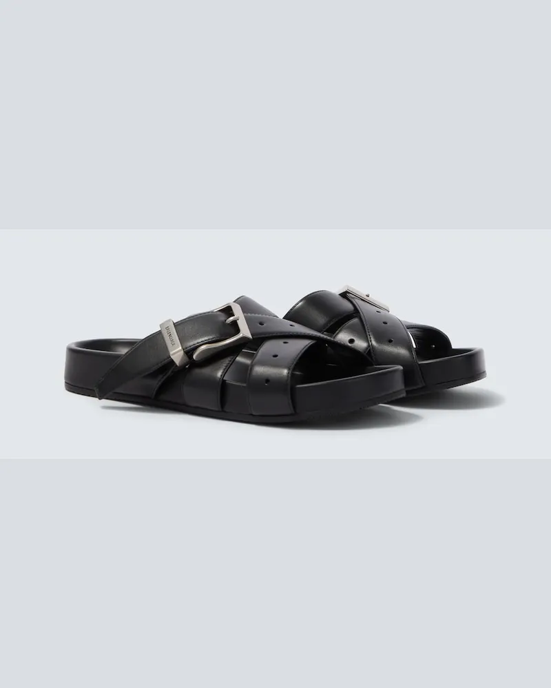Balenciaga Mules aus Leder Schwarz