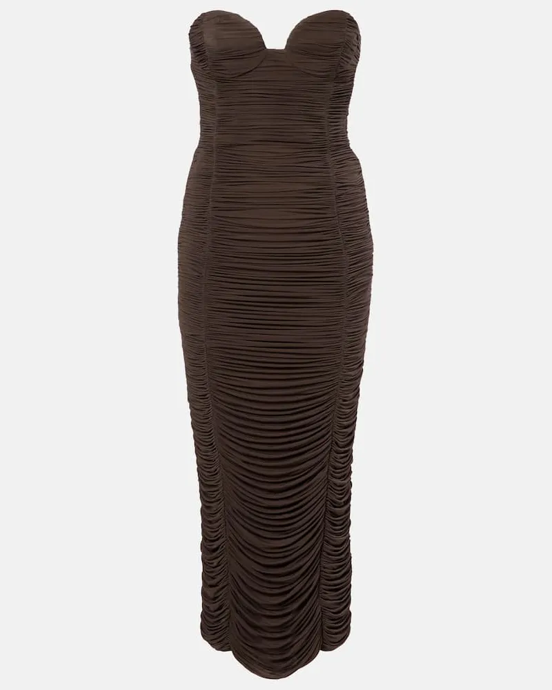 Magda Butrym Kleid aus Teddyfleece Braun