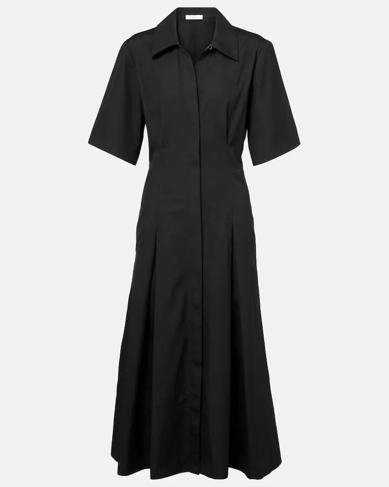 Vince Midikleid aus Baumwolle Schwarz