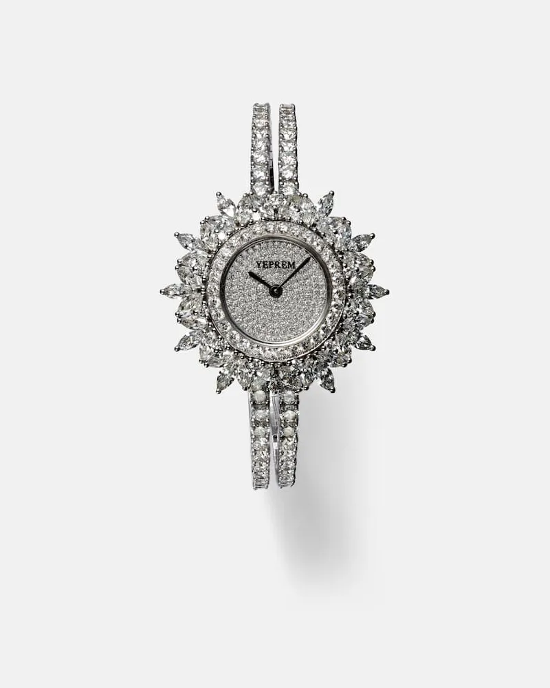 YEPREM Uhr Y Momento Aus 18kt Weissgold Mit Diamanten Silber