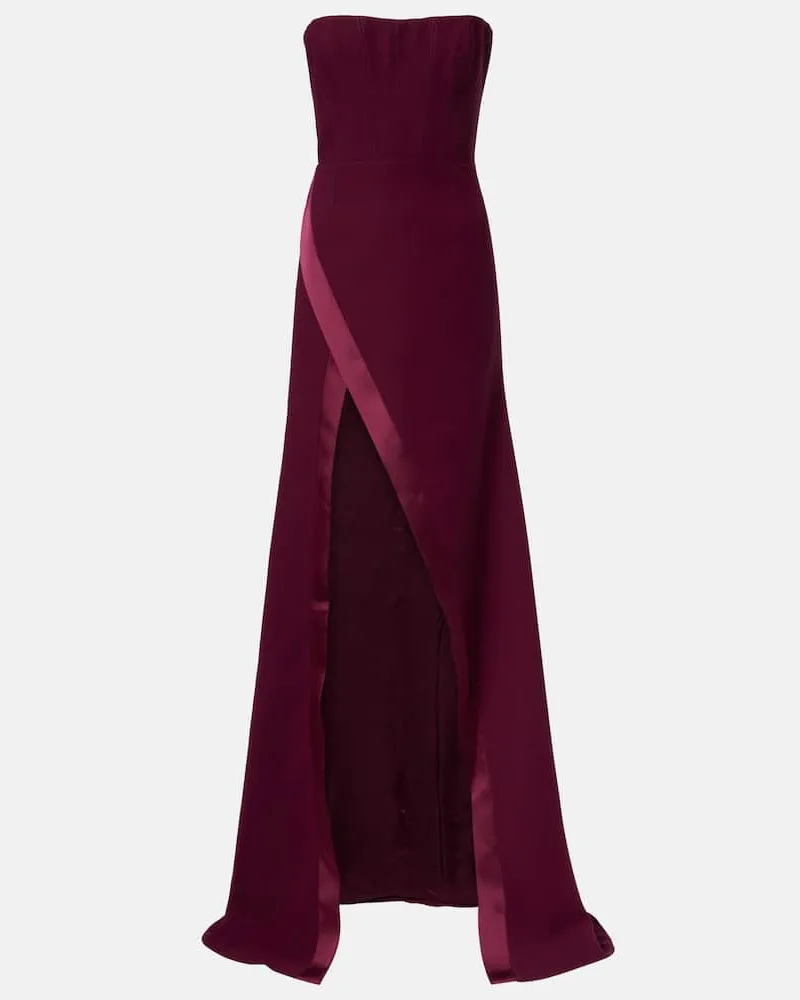 The New Arrivals Ilkyaz Ozel Robe Nefertiti aus Crêpe Burgunderrot