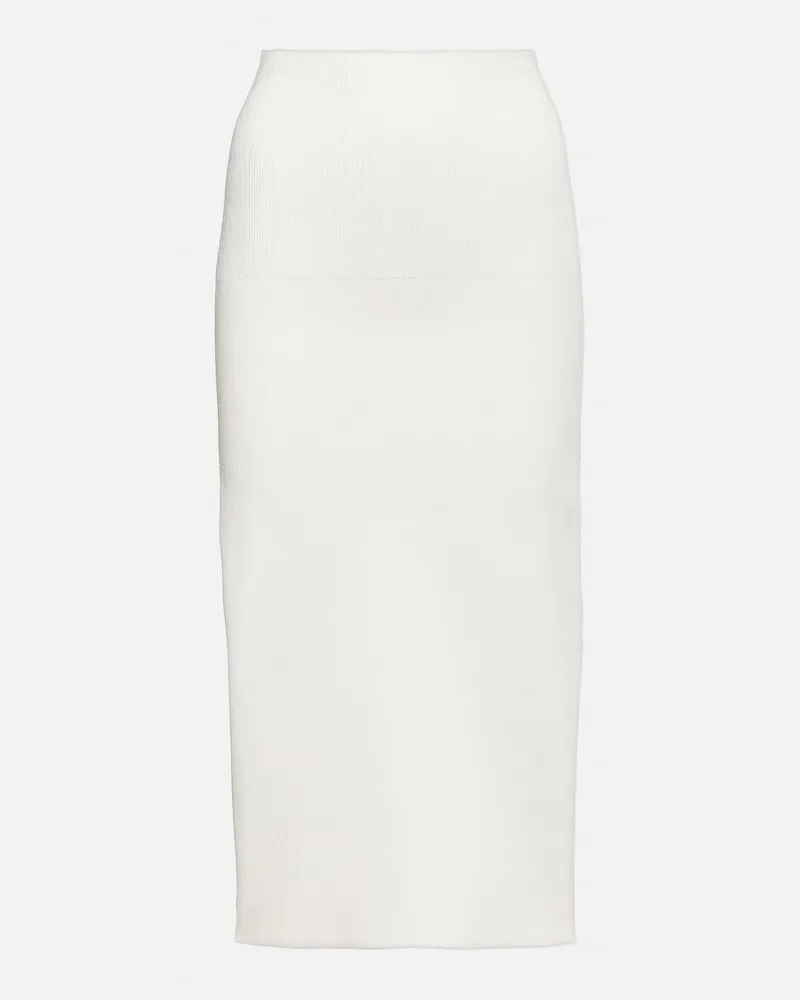 Victoria Beckham Midirock VB Body aus Strick Weiß