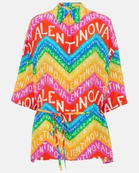 Valentino Garavani Minikleid  Chevron 24 aus Seide Multicolor