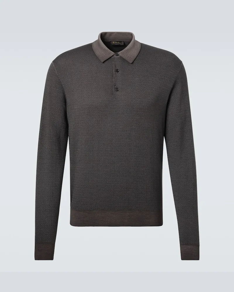 Loro Piana Polohemd Jacaranda aus Wolle und Seide Braun