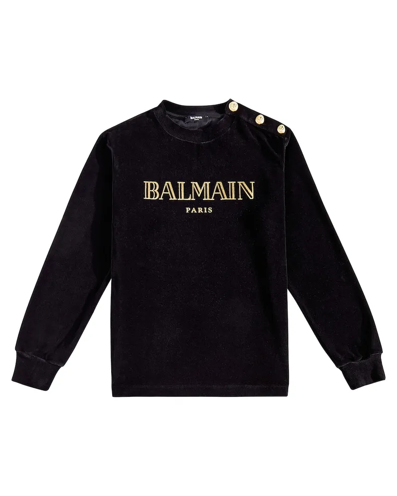 Balmain Sweatshirt aus einem Baumwollgemisch Schwarz