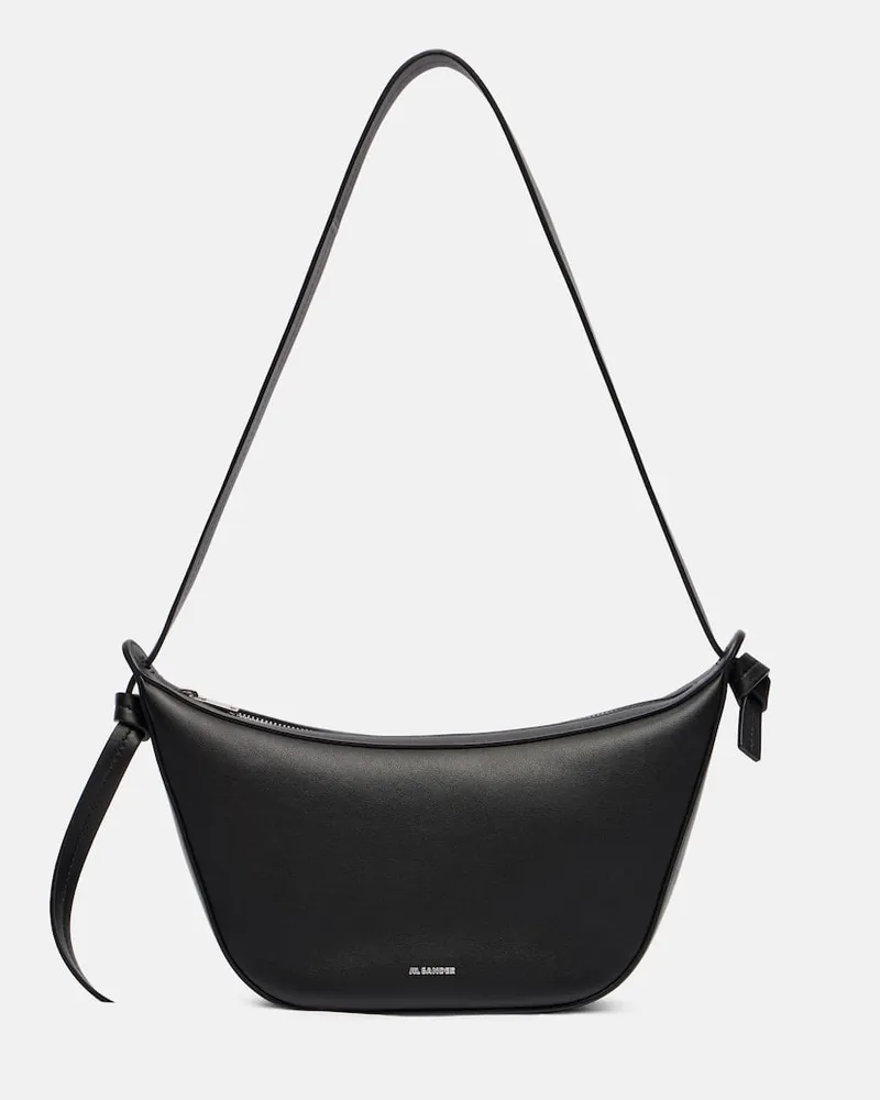 Jil Sander Schultertasche Knot Small aus Leder Schwarz
