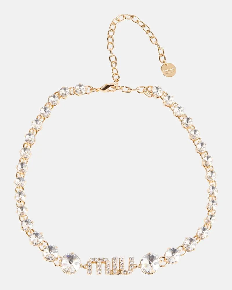Miu Miu Choker mit Kristallen Silber