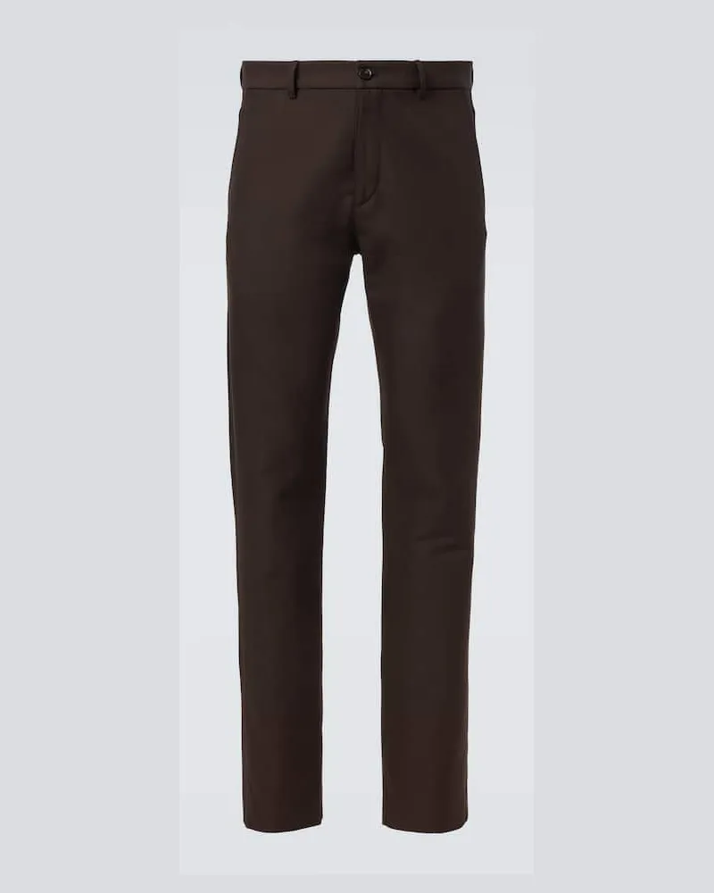 Loro Piana Gerade Hose Harper aus Wolle und Baumwolle Schwarz