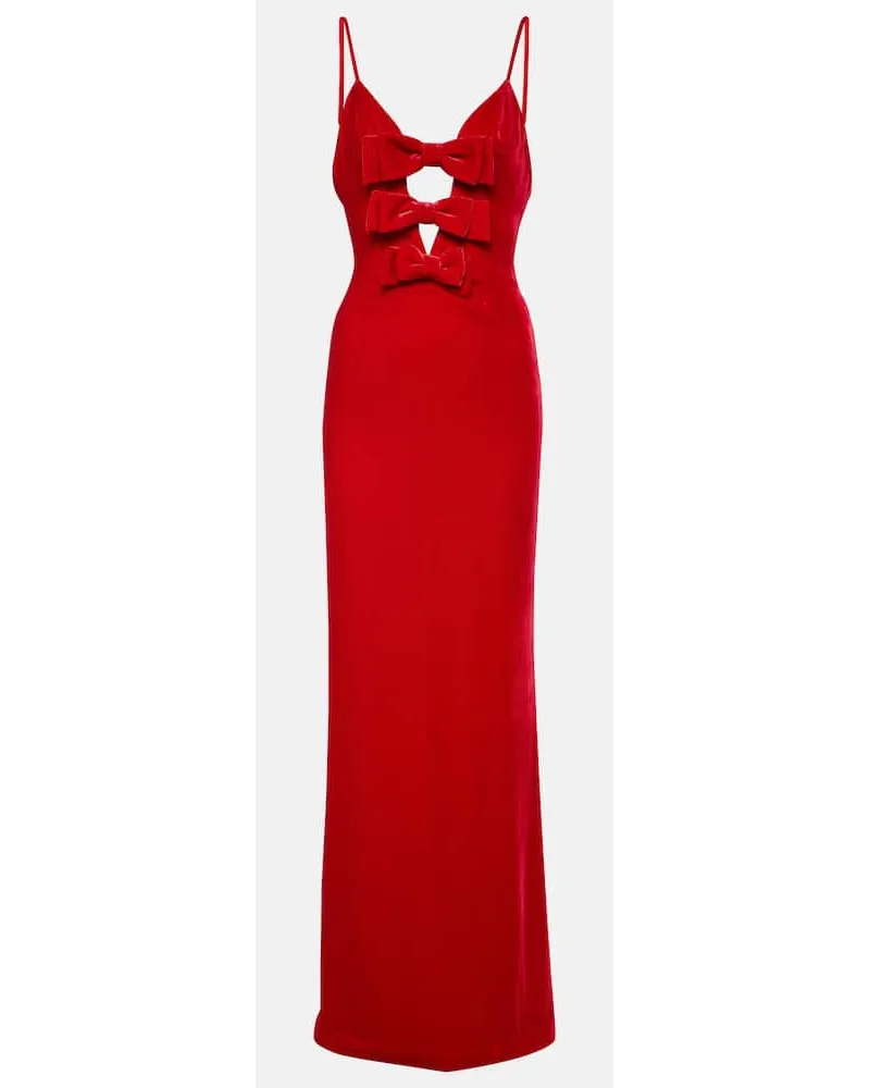 Alessandra Rich Robe aus Samt Rot