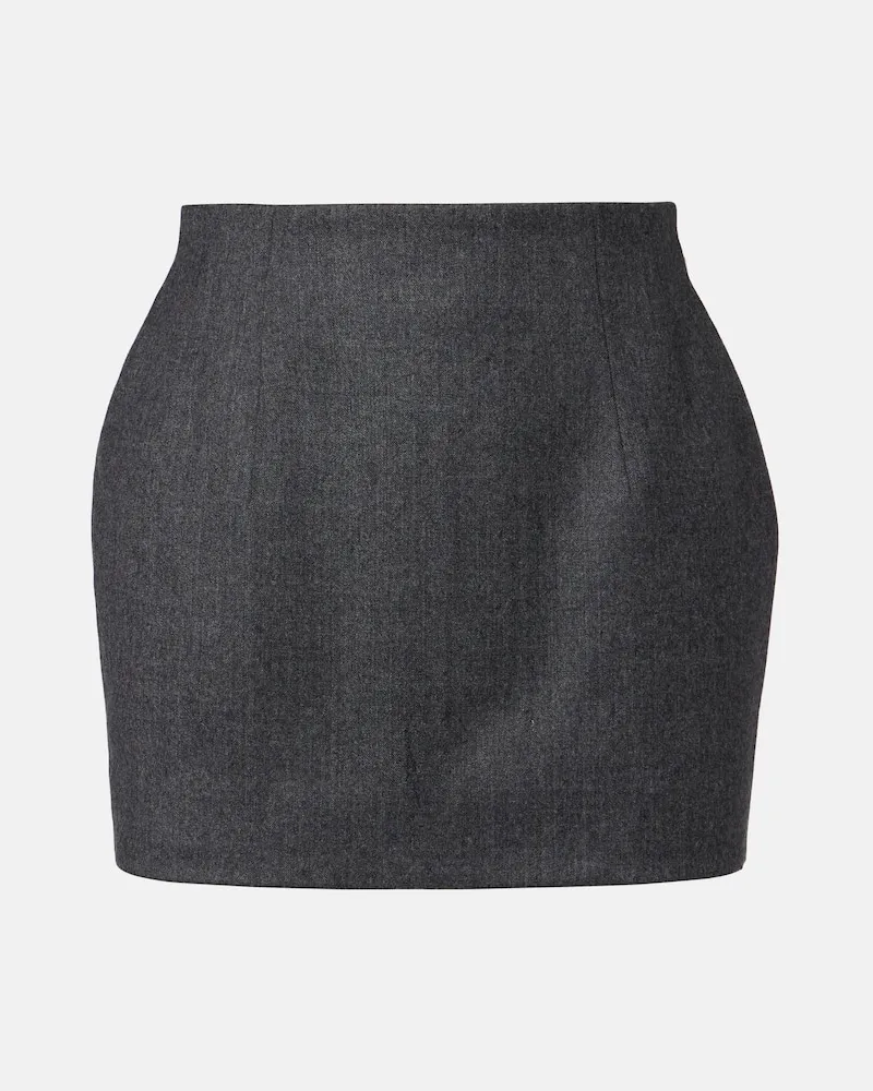 WARDROBE.NYC Minirock aus Wolle Grau