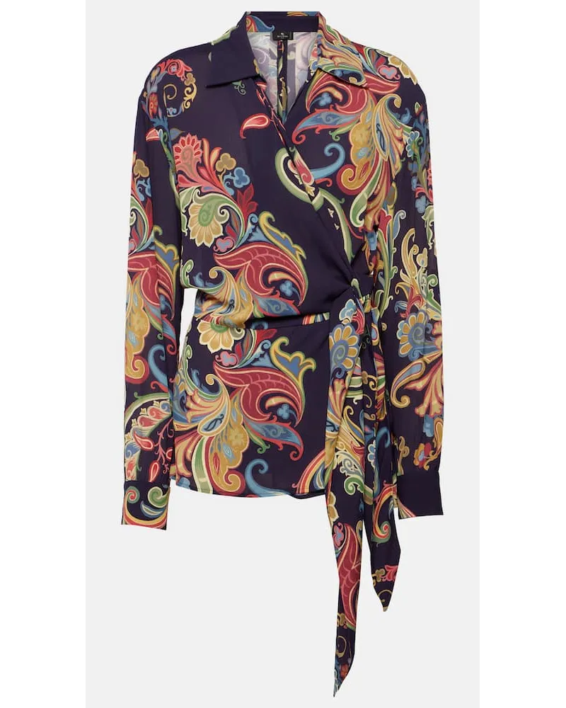 Etro Bedrucktes Wickeltop Multicolor