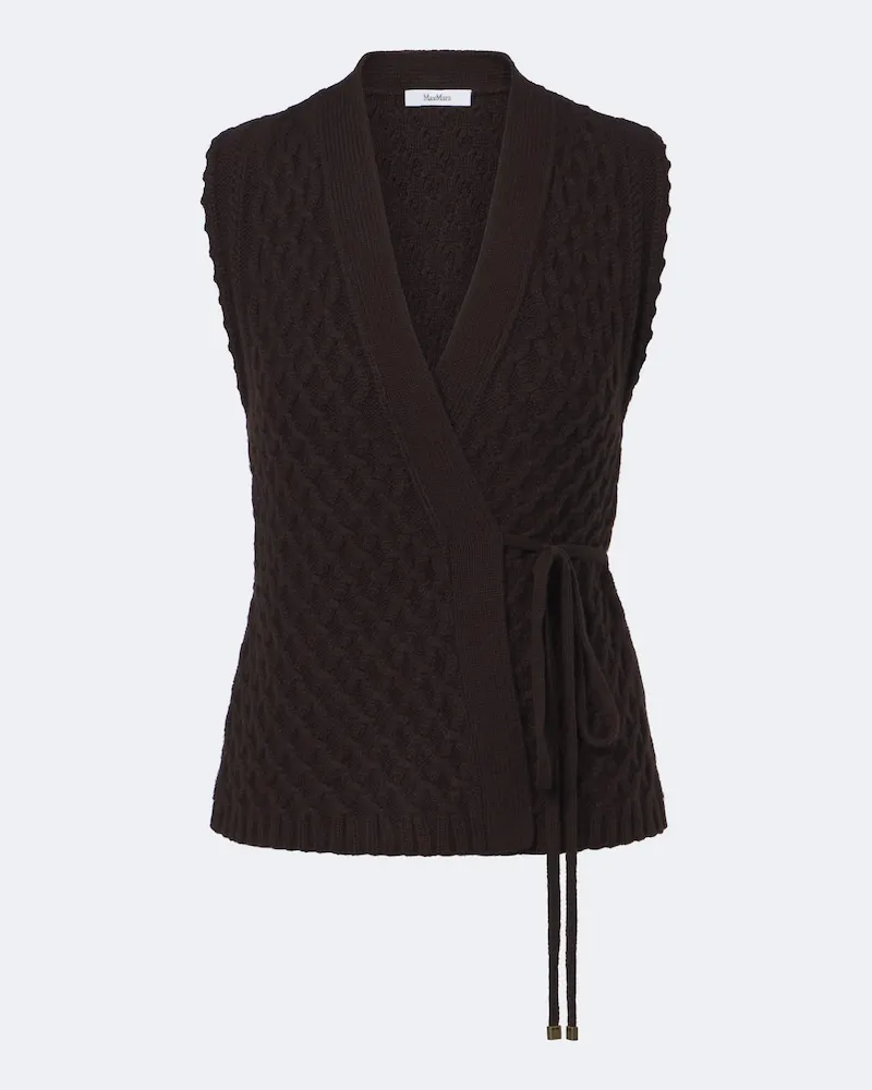 Max Mara Cardigan aus Wolle und Kaschmir Braun