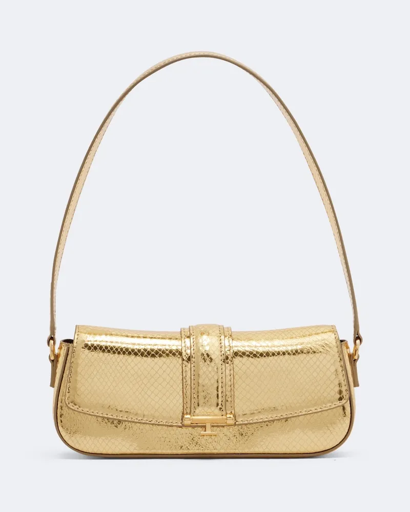 The New Arrivals Ilkyaz Ozel Schultertasche Bodrum aus Metallic-Leder Gold